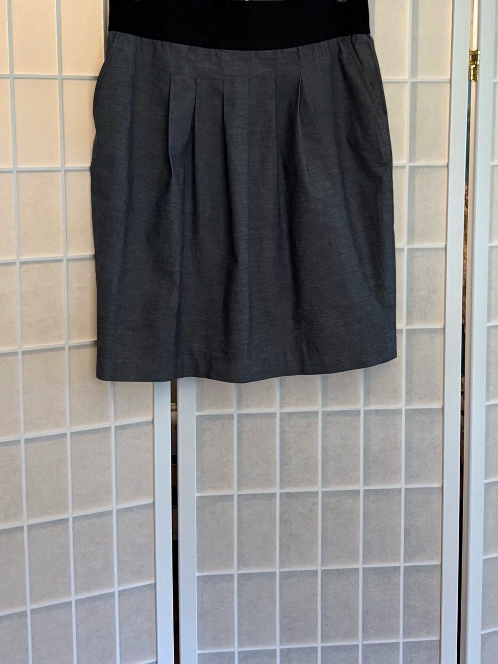 Pleated Mini Skirt in Charcoal Gray